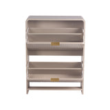Lottie 2 Tier Slim 12 Pair Shoe Cabinet - Cashmere - FurniComp