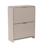 Lottie 2 Tier Slim 12 Pair Shoe Cabinet - Cashmere - FurniComp