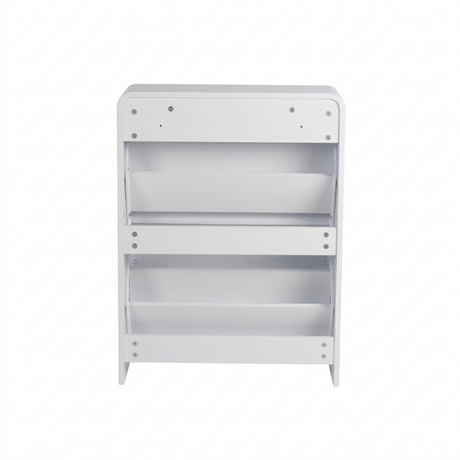 Lottie 2 Tier Slim 12 Pair Shoe Cabinet - White - FurniComp