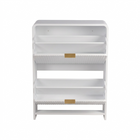 Lottie 2 Tier Slim 12 Pair Shoe Cabinet - White - FurniComp