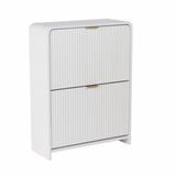 Lottie 2 Tier Slim 12 Pair Shoe Cabinet - White - FurniComp