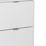 Lottie 2 Tier Slim 12 Pair Shoe Cabinet - White - FurniComp