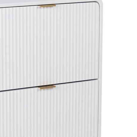 Lottie 2 Tier Slim 12 Pair Shoe Cabinet - White - FurniComp