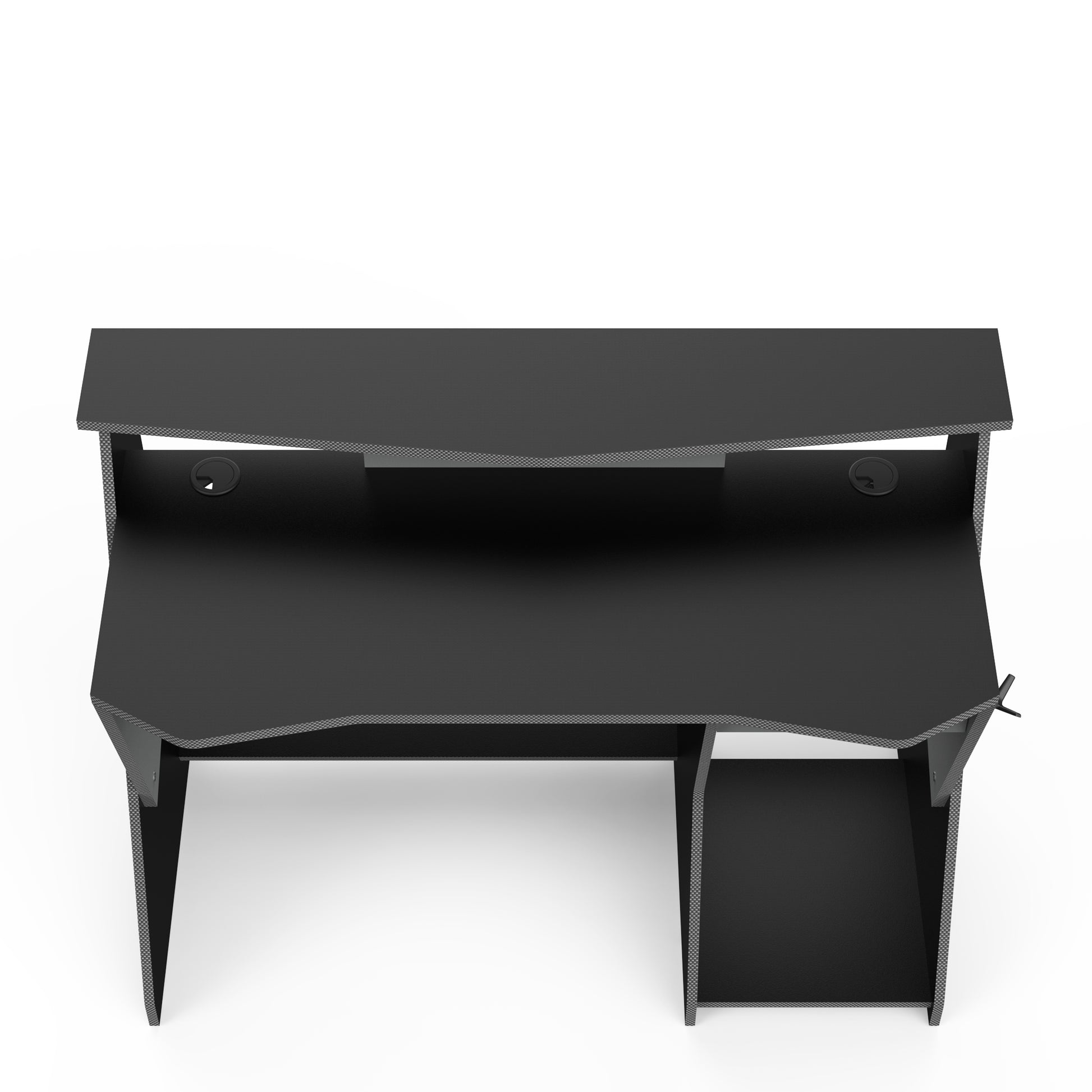 Louis Grey and Black Gaming Desk with Hutch and Drawer - FurniComp