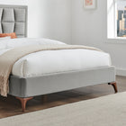 Louis Grey Velvet Bed Frame - FurniComp