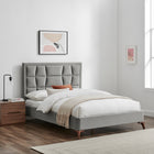 Louis Grey Velvet Bed Frame - FurniComp