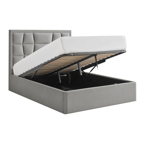 Louis Grey Velvet Storage Bed Frame - FurniComp