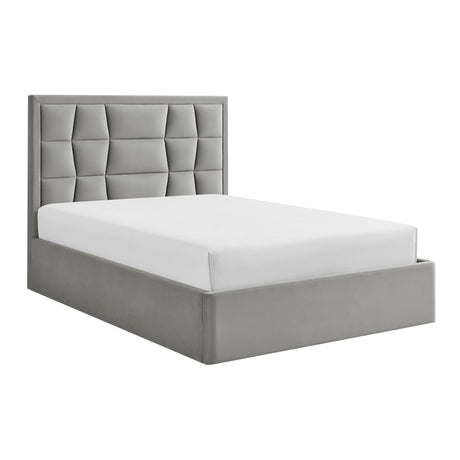 Louis Grey Velvet Storage Bed Frame - FurniComp
