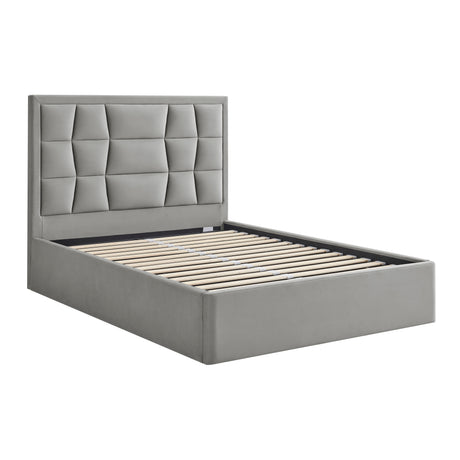 Louis Grey Velvet Storage Bed Frame - FurniComp