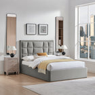 Louis Grey Velvet Storage Bed Frame - FurniComp