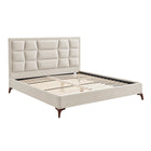 Louis Natural Velvet Bed Frame - FurniComp