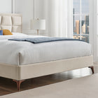 Louis Natural Velvet Bed Frame - FurniComp