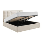 Louis Natural Velvet Storage Bed Frame - FurniComp