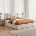 Louis Natural Velvet Storage Bed Frame - FurniComp