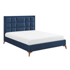 Louis Navy Blue Velvet Bed Frame - FurniComp
