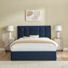 Louis Navy Blue Velvet Storage Bed Frame - FurniComp