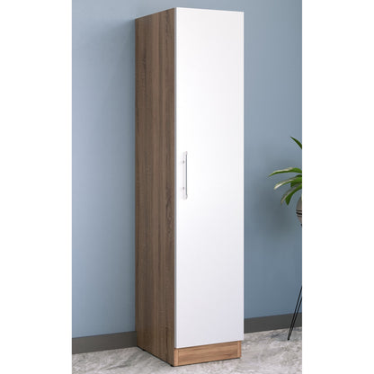 Louise Oak and White 1 Door Wardrobe - FurniComp