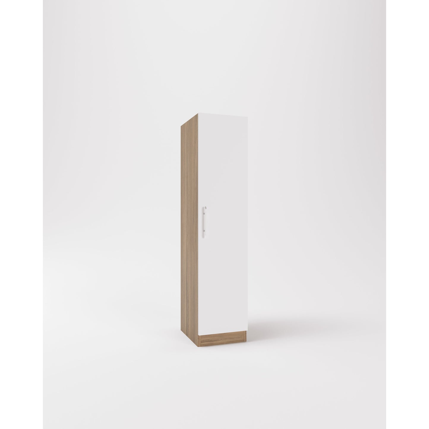 Louise Oak and White 1 Door Wardrobe - FurniComp