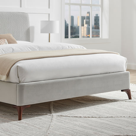 Luca Grey Fabric Bed Frame - FurniComp