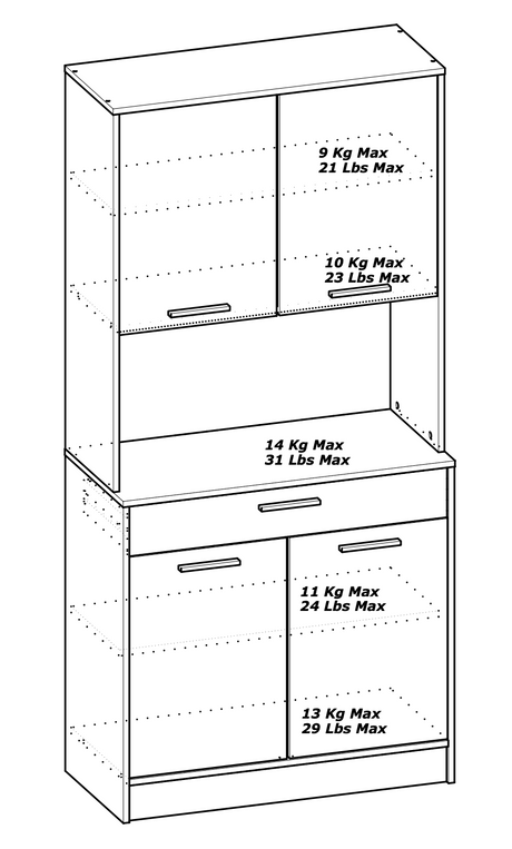 Luca 4 Door 1 Drawer White and Oak Tall Kitchen Pantry Cabinet Unit - FurniComp