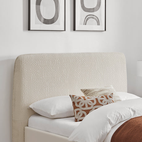 Luca Natural Fabric Bed Frame - FurniComp