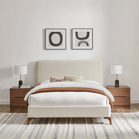 Luca Natural Fabric Bed Frame - FurniComp