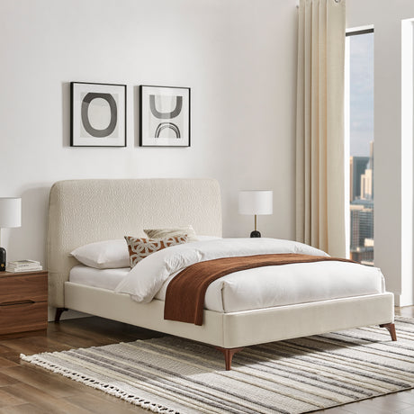 Luca Natural Fabric Bed Frame - FurniComp