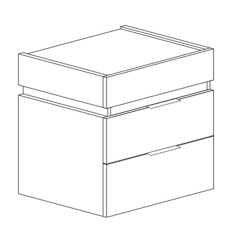 Luke 3 Drawer Bedside Table - Cashmere & Cadiz Oak - FurniComp