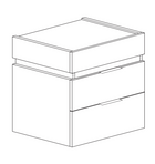 Luke 3 Drawer Bedside Table - Cashmere & Anthracite - FurniComp