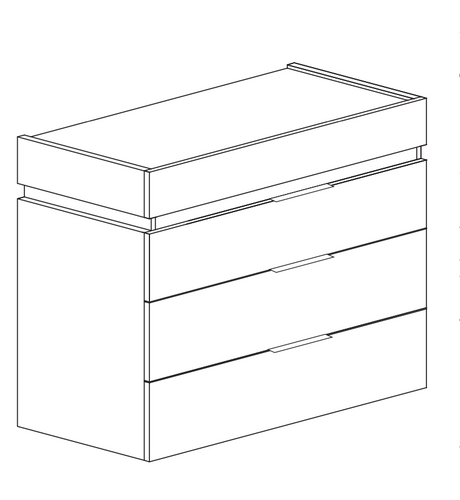 Luke 4 Drawer 110cm Chest of Drawers - Cashmere & Cadiz Oak - FurniComp