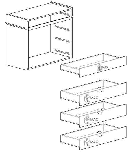 Luke 4 Drawer 110cm Chest of Drawers - Cashmere & Cadiz Oak - FurniComp
