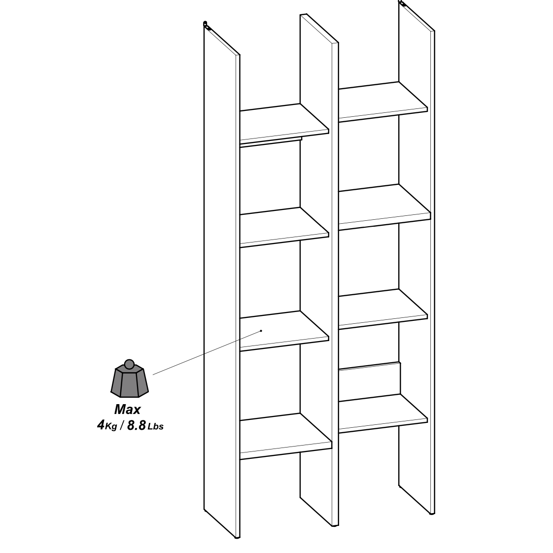 Luna 75cm White and Oak Open Back Bookshelf Organiser - FurniComp