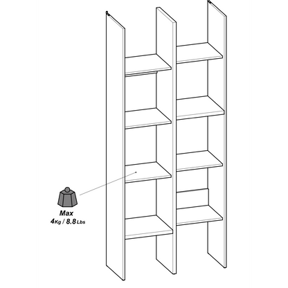 Luna 75cm White and Oak Open Back Bookshelf Organiser - FurniComp