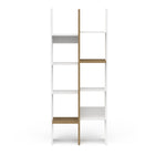 Luna 75cm White and Oak Open Back Bookshelf Organiser - FurniComp