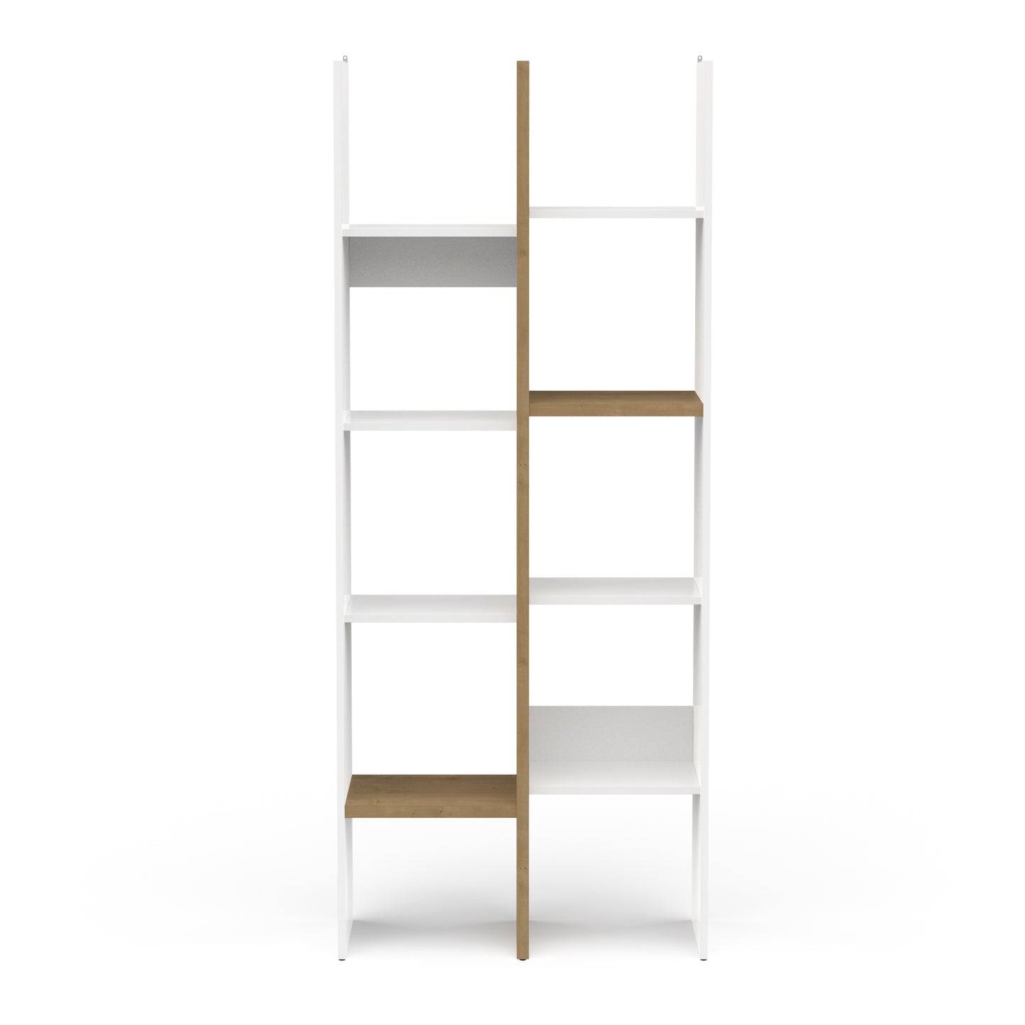 Luna 75cm White and Oak Open Back Bookshelf Organiser - FurniComp