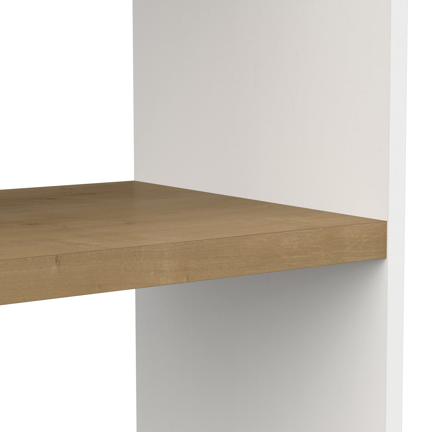 Luna 75cm White and Oak Open Back Bookshelf Organiser - FurniComp