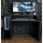 Luna 138cm Black Gaming Desk with Hutch - FurniComp