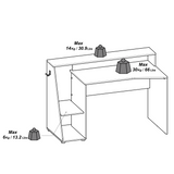 Luna 138cm Black Gaming Desk with Hutch - FurniComp