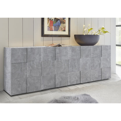 Lyon 4 Door Large Concrete Grey Sideboard - FurniComp