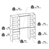 Mable 3 Drawer Open Wardrobe with Shelves & Rail - Kronberg Oak - FurniComp