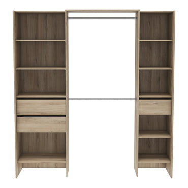 Mable 3 Drawer Open Wardrobe with Shelves & Rail - Kronberg Oak - FurniComp