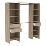Mable 3 Drawer Open Wardrobe with Shelves & Rail - Kronberg Oak - FurniComp