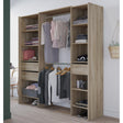 Mable 3 Drawer Open Wardrobe with Shelves & Rail - Kronberg Oak - FurniComp