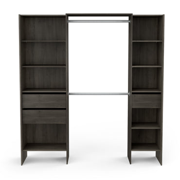 Mable 3 Drawer Open Wardrobe with Shelves & Rail - Oak - FurniComp