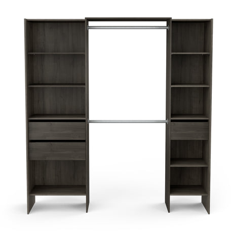 Mable 3 Drawer Open Wardrobe with Shelves & Rail - Oak - FurniComp
