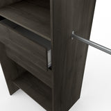 Mable 3 Drawer Open Wardrobe with Shelves & Rail - Oak - FurniComp