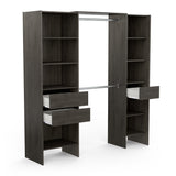Mable 3 Drawer Open Wardrobe with Shelves & Rail - Oak - FurniComp