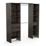 Mable 3 Drawer Open Wardrobe with Shelves & Rail - Oak - FurniComp