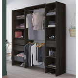 Mable 3 Drawer Open Wardrobe with Shelves & Rail - Oak - FurniComp