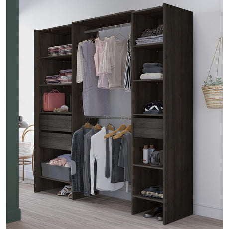 Mable 3 Drawer Open Wardrobe with Shelves & Rail - Oak - FurniComp